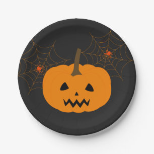 Assiettes En Carton Plaque de papier Citrouille d'Halloween