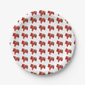 Assiettes En Carton Plaque de papier Dala Horse