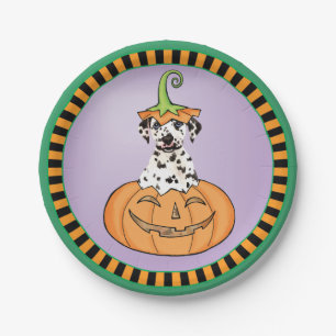 Assiettes En Carton Plaque de papier dalmate d'Halloween