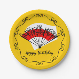 Assiettes En Carton Plaque de papier d'anniversaire de la frontière e