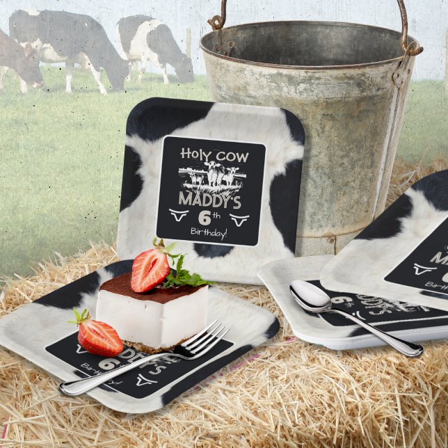 Assiettes En Carton Plaque de papier d'anniversaire de la Sainte Vache (Créateur téléchargé)
