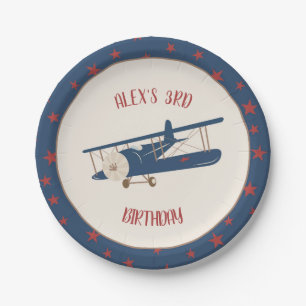 Assiettes En Carton Plaque de papier d'anniversaire de l'avion - Perso