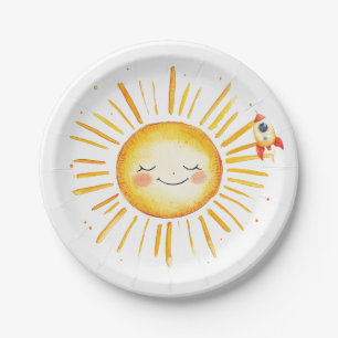 Assiettes En Carton Plaque de papier d'anniversaire Sun et Rockets
