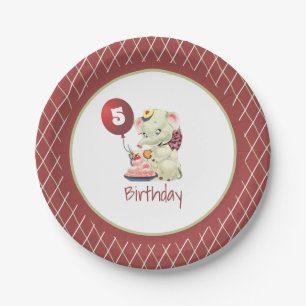 Assiettes En Carton Plaque de papier d'anniversaire vintage Elephant