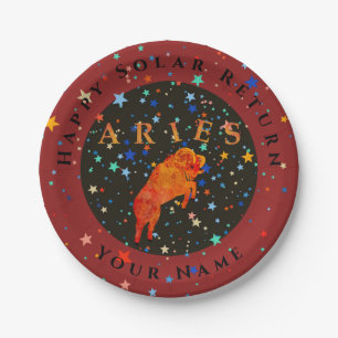 Assiettes En Carton Plaque de papier d'anniversaire Zodiac d'Aries