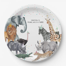 Assiettes En Carton Plaque de papier d'aquarelle d'animal moderne simp