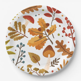 Assiettes En Carton Plaque de papier d'automne pour maïs et champignon