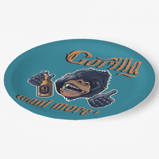 Assiettes En Carton Plaque de papier de bière Gorilla (Angle)