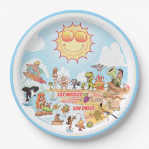 Assiettes En Carton Plaque de papier de Californie Beach