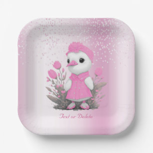 Assiettes En Carton Plaque de papier de canard rose