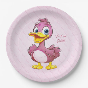 Assiettes En Carton Plaque de papier de canard rose