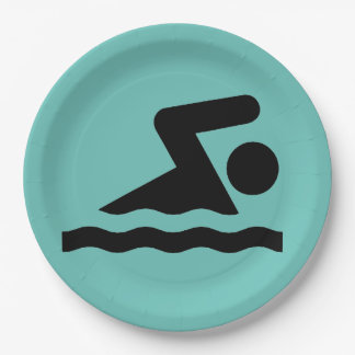 Assiettes En Carton Plaque de papier de conception de natation