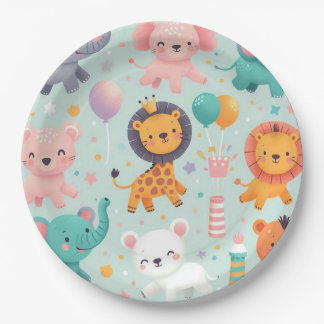 Assiettes En Carton Plaque de papier de défilé d'animaux