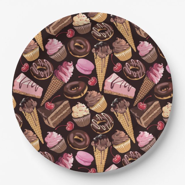 Assiettes En Carton Plaque de papier de friandises (Devant)