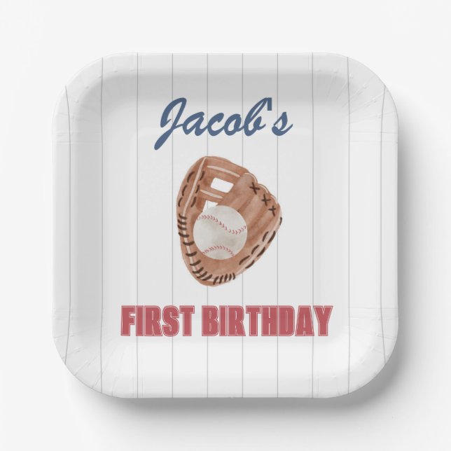 Assiettes En Carton Plaque de papier de gant de baseball (Recto)