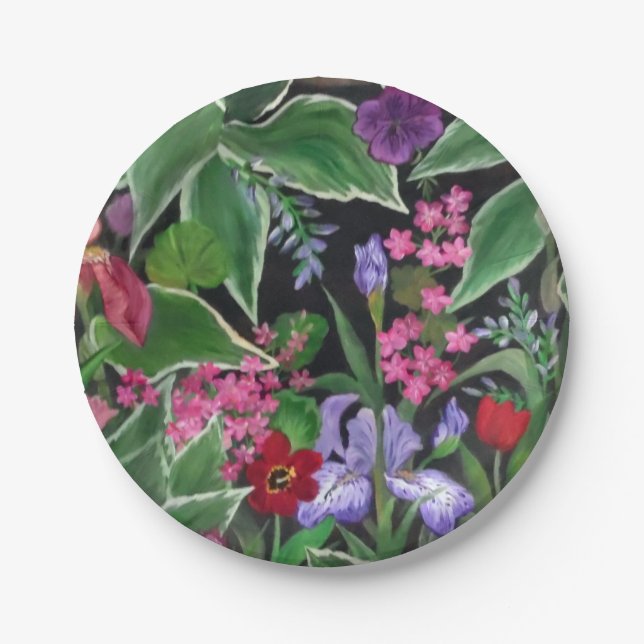 Assiettes En Carton Plaque de papier de jardin Iris (Devant)