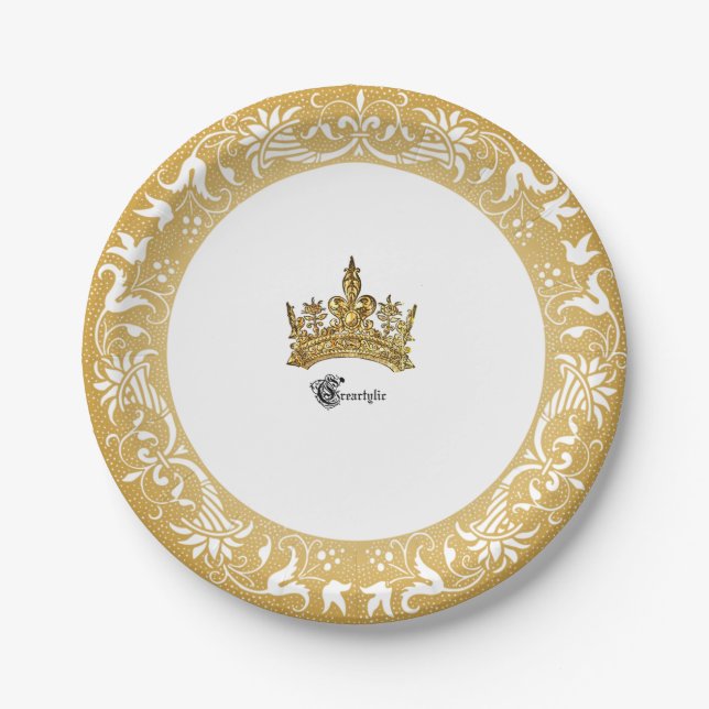Assiettes En Carton Plaque de papier de la Couronne (Devant)