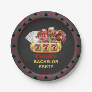 Assiettes En Carton Plaque de papier de la partie Casino Bachelor