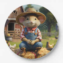 Plaque de papier de la souris fermière adorable