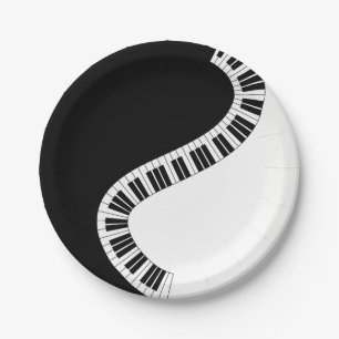Assiettes En Carton Plaque de papier de musique piano