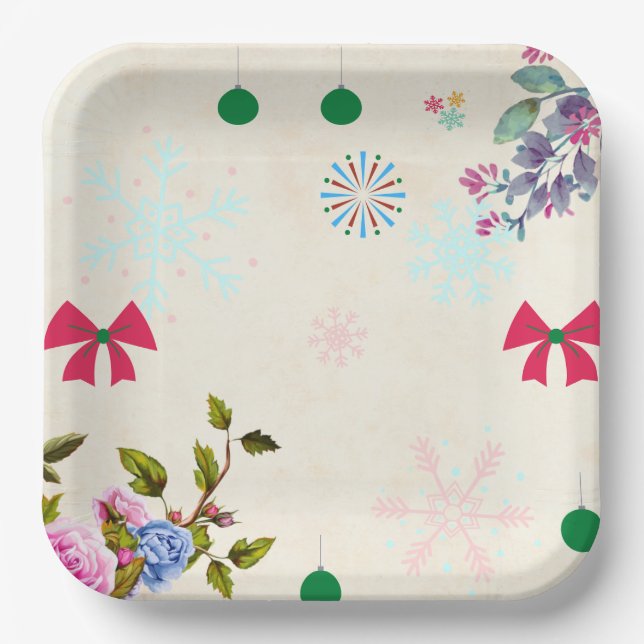 Assiettes En Carton Plaque de papier de Noël (Recto)