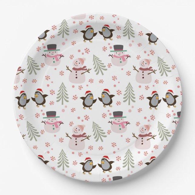 Assiettes En Carton Plaque de papier de Noël (Devant)