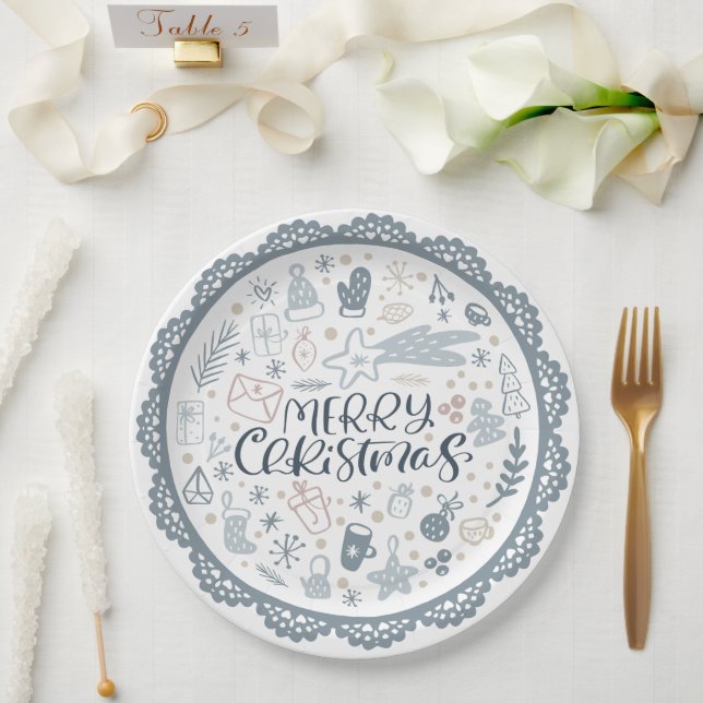 Assiettes En Carton Plaque de papier de Noël (Mariage)