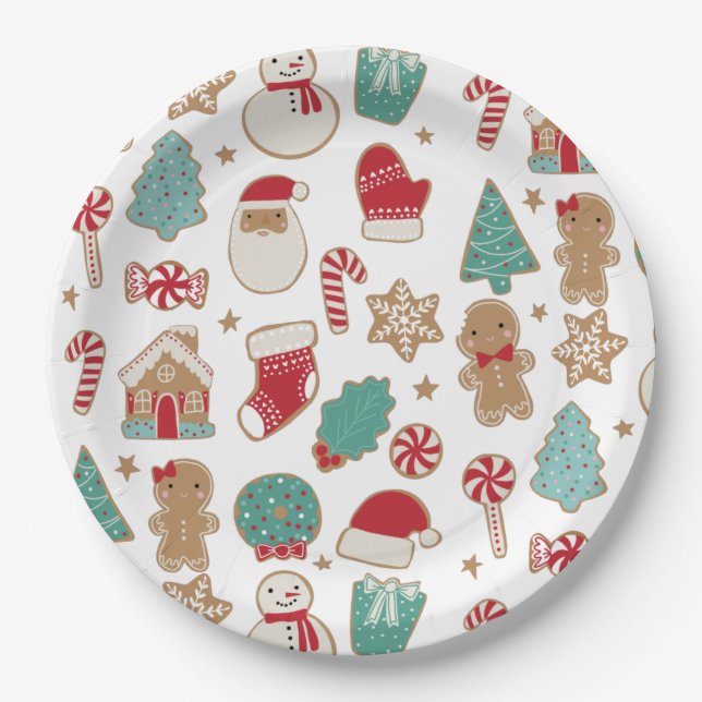 Assiettes En Carton Plaque de papier de Noël (Devant)