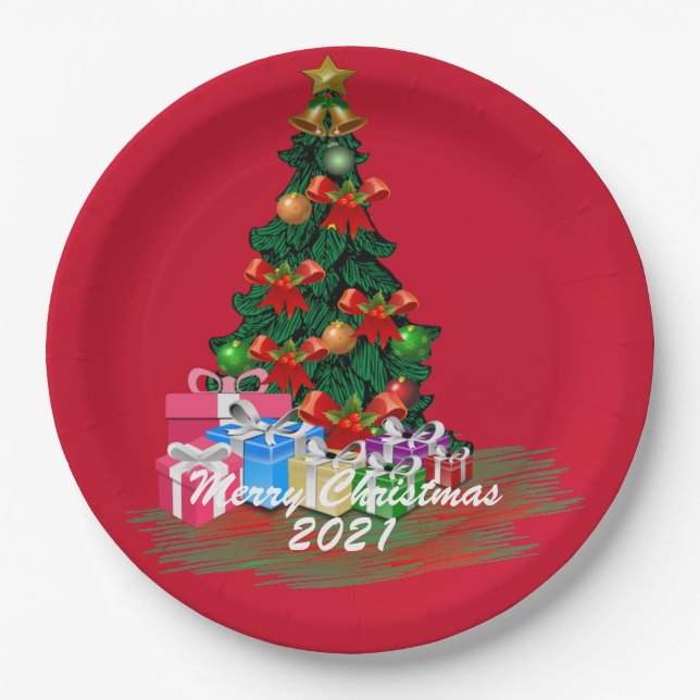 Assiettes En Carton Plaque de papier de Noël (Devant)