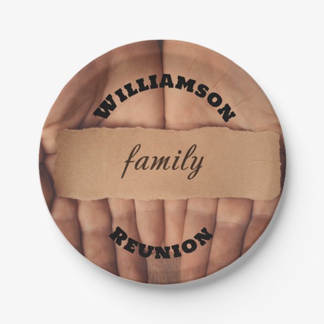 Assiettes En Carton Plaque de papier de réunion familiale personnalisa (Devant)