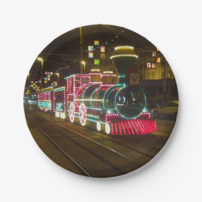 Assiettes En Carton Plaque de papier de tramway Blackpool Illumination (Devant)