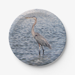 Assiettes En Carton Plaque de papier d'eau Blue Heron