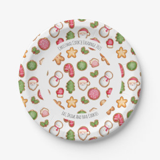Assiettes En Carton Plaque de papier d'échange de cookies de Noël