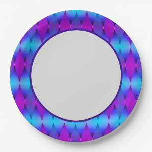 Assiettes En Carton Plaque de papier Diamants Bleus