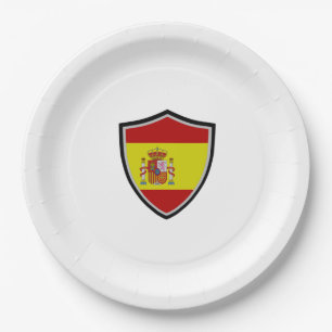 Assiettes En Carton Plaque de papier drapeau du bouclier espagnol
