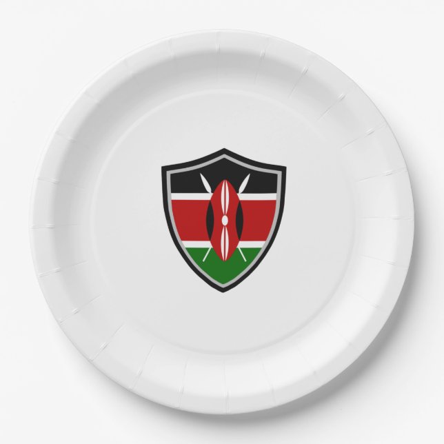 Assiettes En Carton Plaque de papier du bouclier Kenya (Devant)