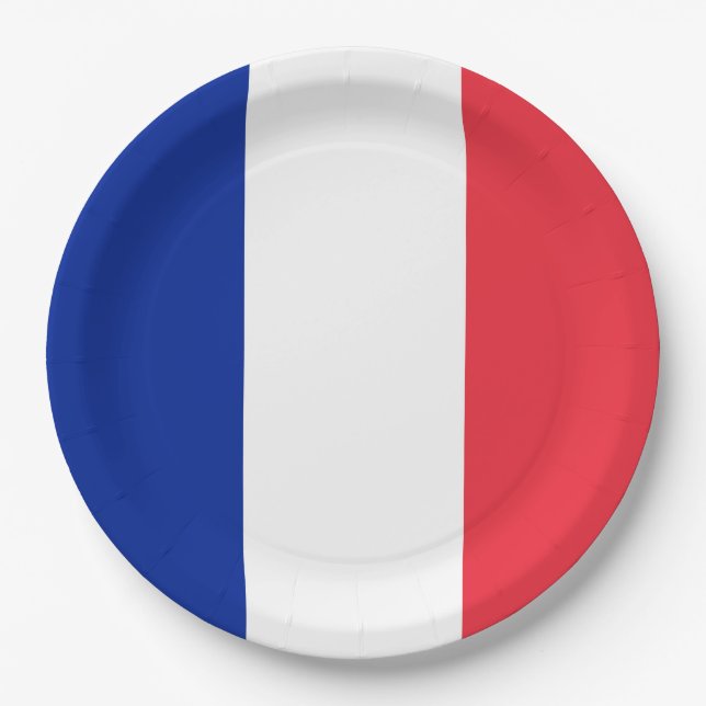 Assiettes En Carton Plaque de papier du pavillon français (Devant)