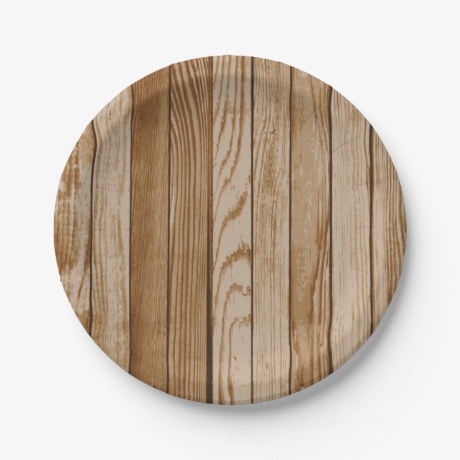 Assiettes En Carton Plaque de papier en bois (Devant)