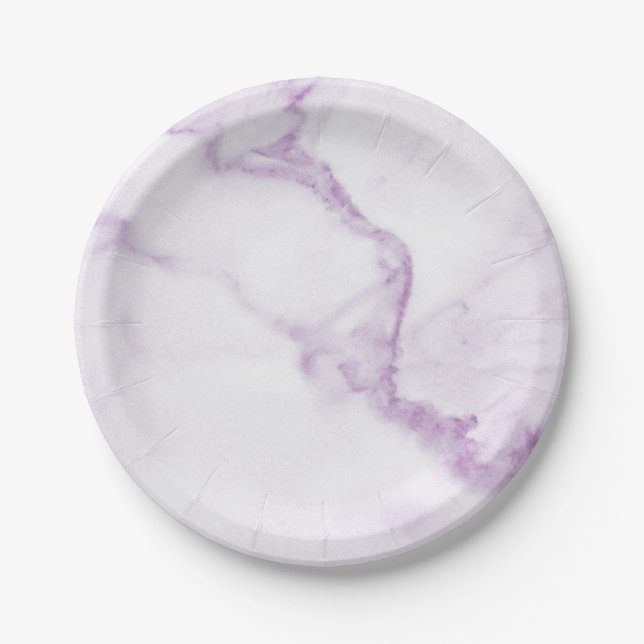 Assiettes En Carton Plaque de papier en marbre violet (Devant)