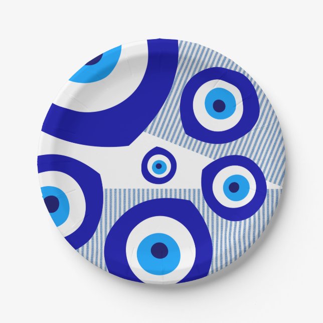 Assiettes En Carton Plaque de papier "Evil Eye" (Devant)