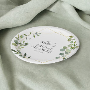 Assiettes En Carton Plaque de papier Fête des mariées Eucalyptus vert
