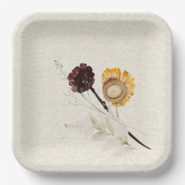 Assiettes En Carton Plaque de papier fleur sauvage Floral