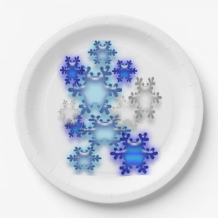 Assiettes En Carton Plaque de papier - Flocon de neige 3D