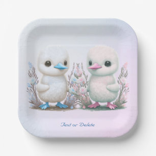 Assiettes En Carton Plaque de papier floral Twin Ducks