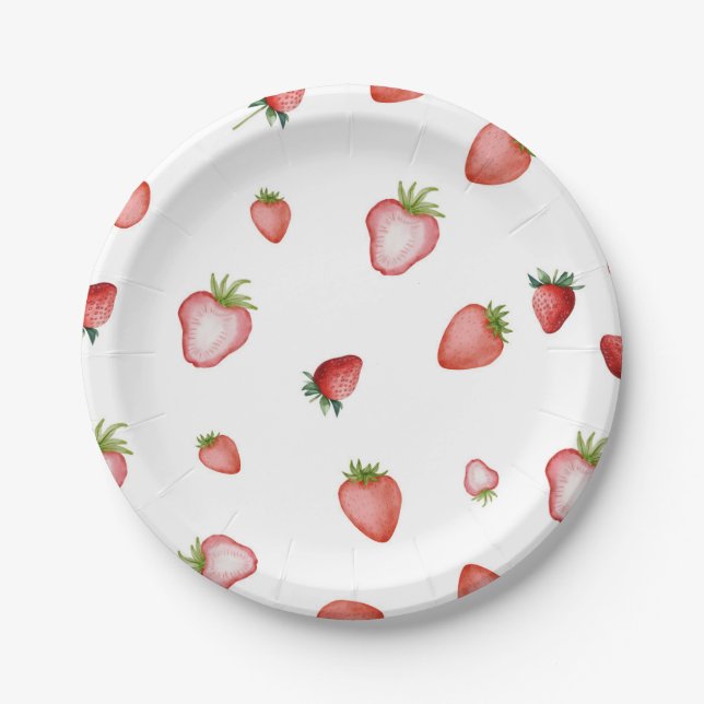 Assiettes En Carton Plaque de papier fraise (Devant)