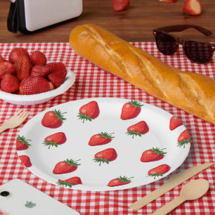 Assiettes En Carton Plaque de papier fraise Fournitures de partie