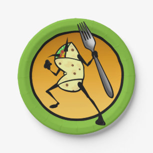 ASSIETTES EN CARTON PLAQUE DE PAPIER GRAPHIQUE BURRITO DE DESSIN FUNNY