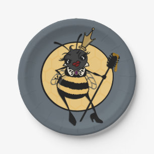 ASSIETTES EN CARTON PLAQUE DE PAPIER GRAPHIQUE CUTE QUEEN BEE