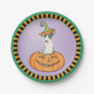 Assiettes En Carton Plaque de papier gris italien Halloween