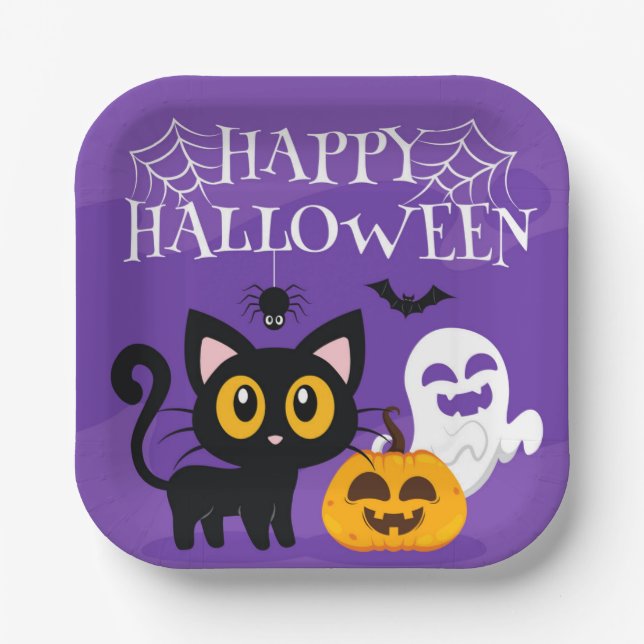 Assiettes En Carton Plaque de papier-Halloween (Recto)
